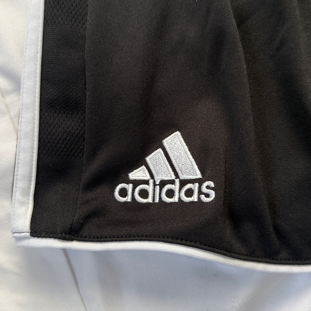 adidas Black Athletic Shorts with White Side Stripes - Picture 5 of 6